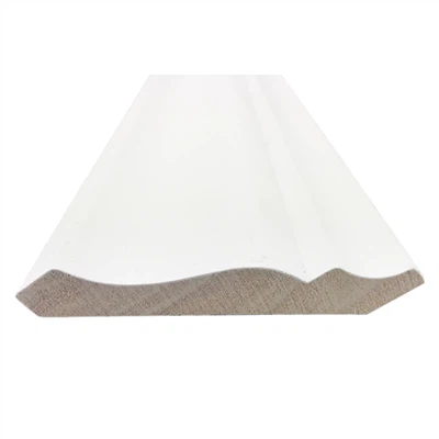 Gwo-lig Blan Gesso kouvwi an bwa kouwòn moldings pou plafon